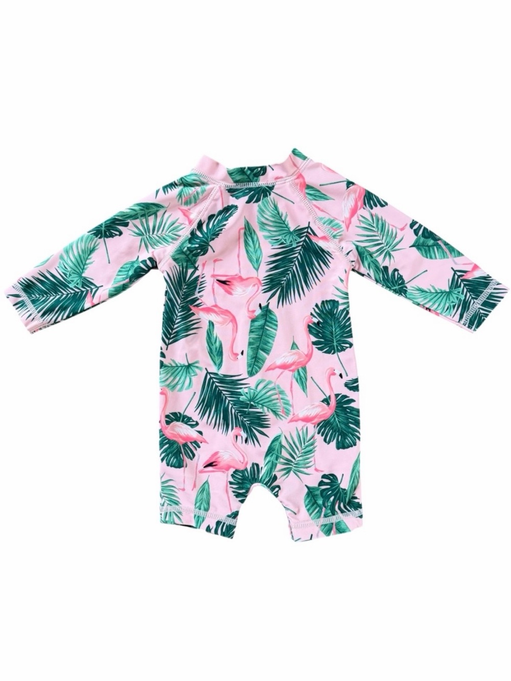 Old Navy Baby 0-3M Rash Guard 1 Piece Swimsuit Long Sleeve Flamingo Pink